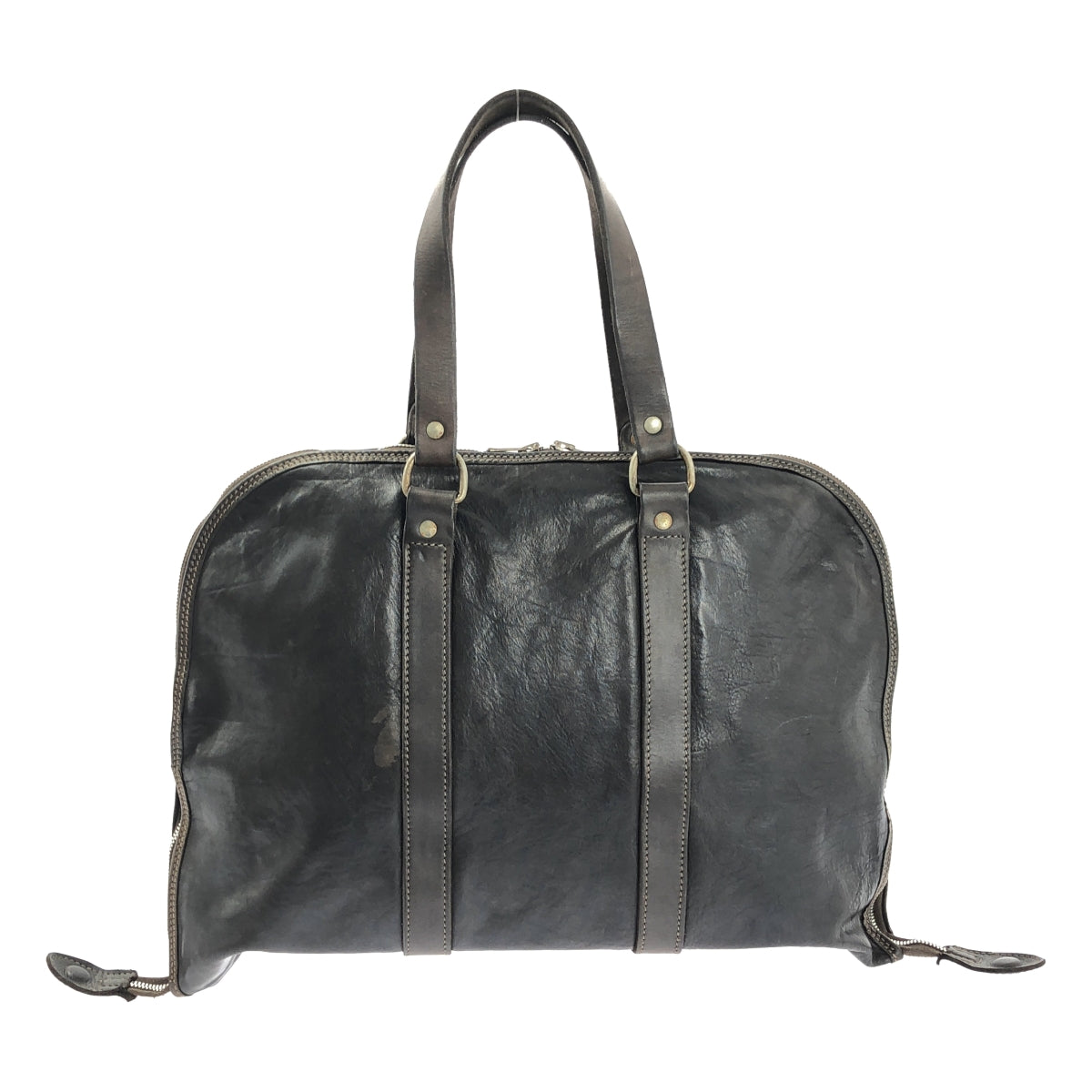 【미품】 GUIDI / 구이디 | GB1 leather bag / 가죽 보스턴 백 | 다크 블랑 | 남성