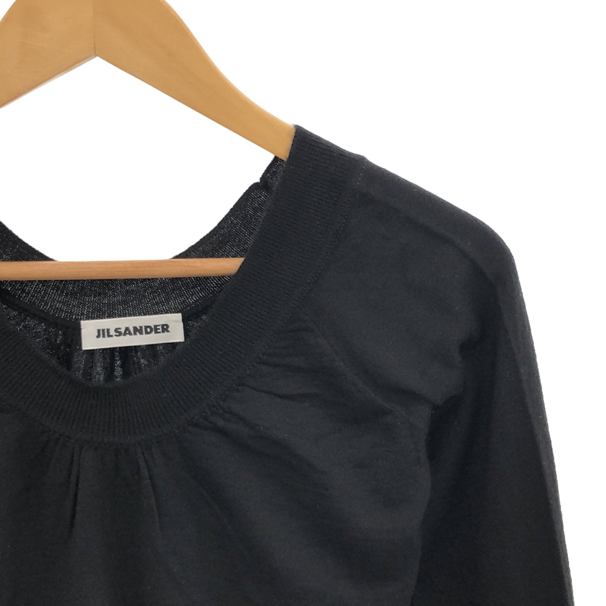 JIL SANDER / 질산더 | 캐시미어 딥넥 니트 | 34 | 블랙 | 여성