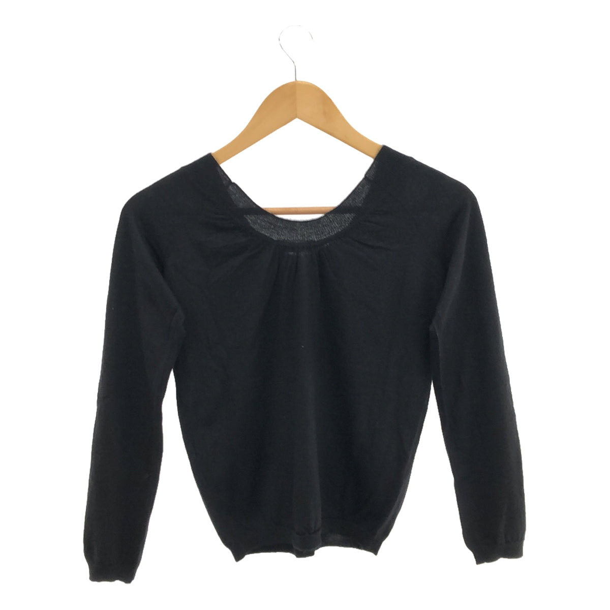 JIL SANDER / 질산더 | 캐시미어 딥넥 니트 | 34 | 블랙 | 여성