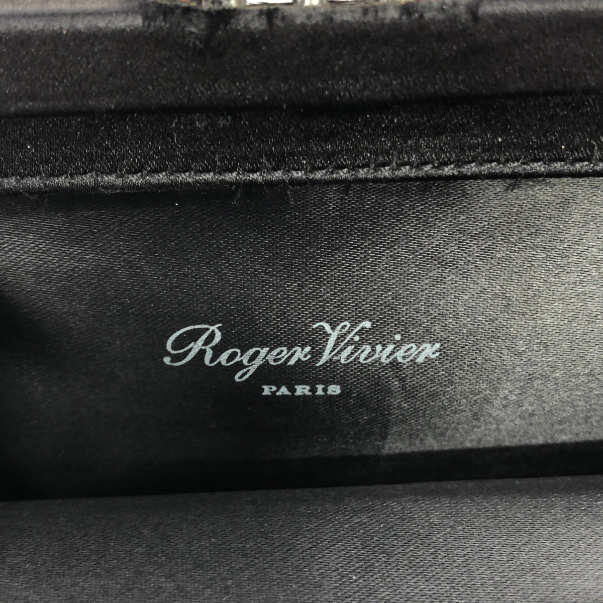 Roger Vivier | Metallic Tape Ribbon Clutch Bag | Silver/Black/Light Blue | Women's