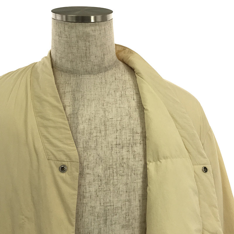 吉爾桑達+ |前開襟無領羽絨外套 | 48 |奶油黃色 |男士