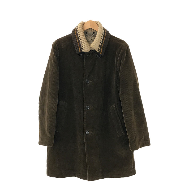 vintage boa corduroy long coat 70s