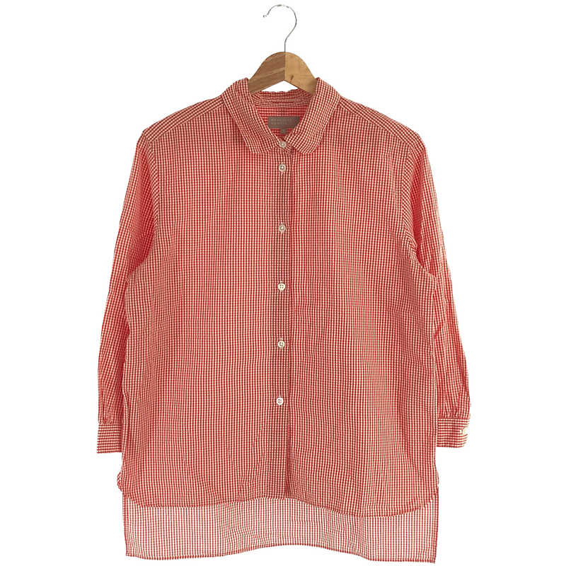 マーガレットハウエル　ピンクの丸襟シャツ　サイズ10