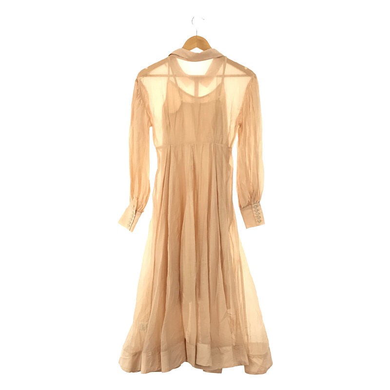 【미품】 eimy istoire / 에이미 이스트 월 | 2021SS | 롱 시어 플레어 라인 셔츠 원피스 캐미솔 페티코트 포함 | F | 핑크 | 여성