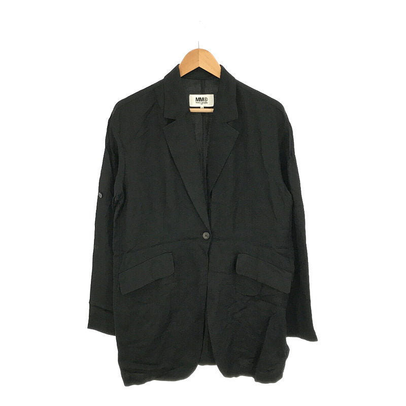 MM6 Maison Margiela / エムエムシックス メゾンマルジェラ | Oversized linen jacket リネン 1B  シングルブレスト ロング ジャケット | 40 |