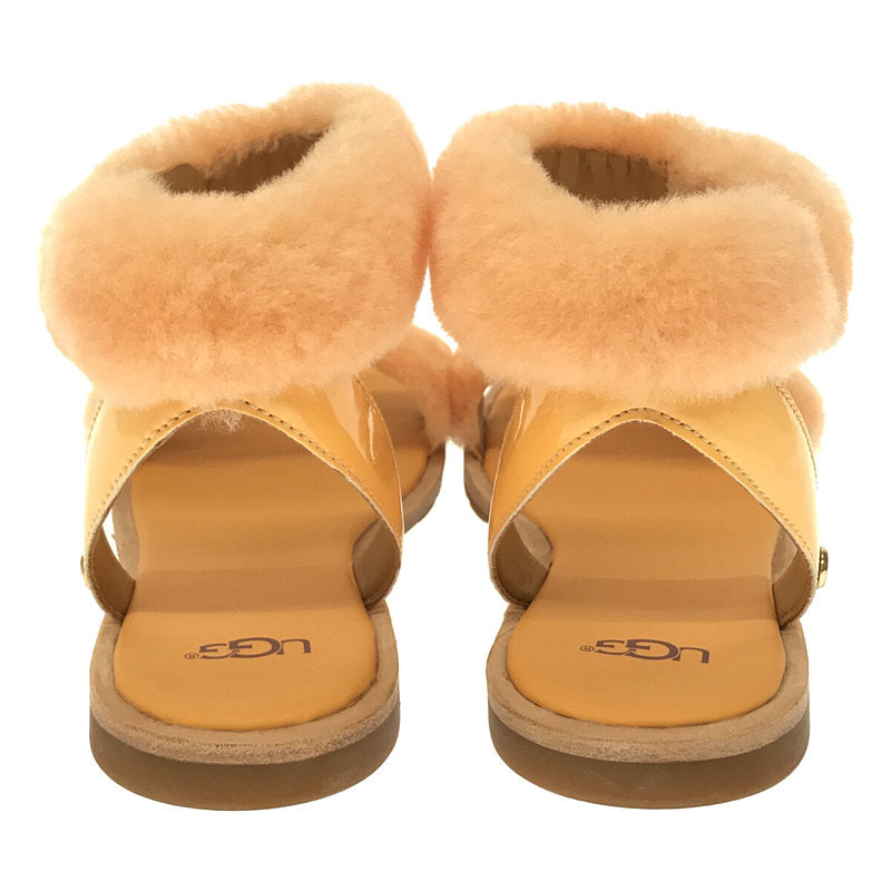 【미품】 UGG / 아그 | Fluff Springs 보아 파 샌들 | 22.5 | 오렌지 | 여성