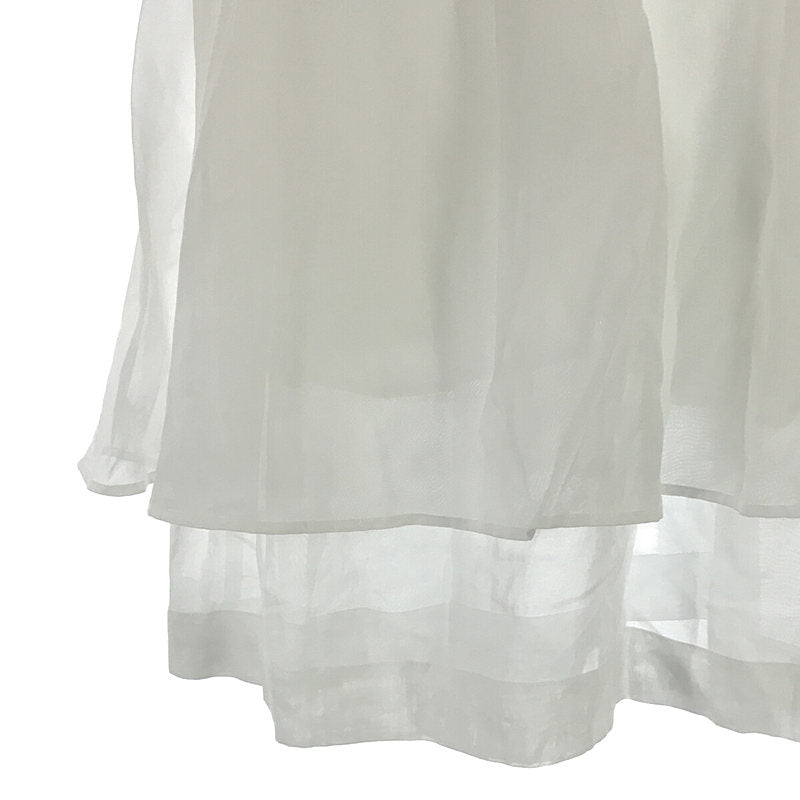 【신품】 ENFOLD / 엔폴드 | 2020AW | 시어 코튼 드로우 스트링 티어드 스커트 | 36 | 화이트 | 여성