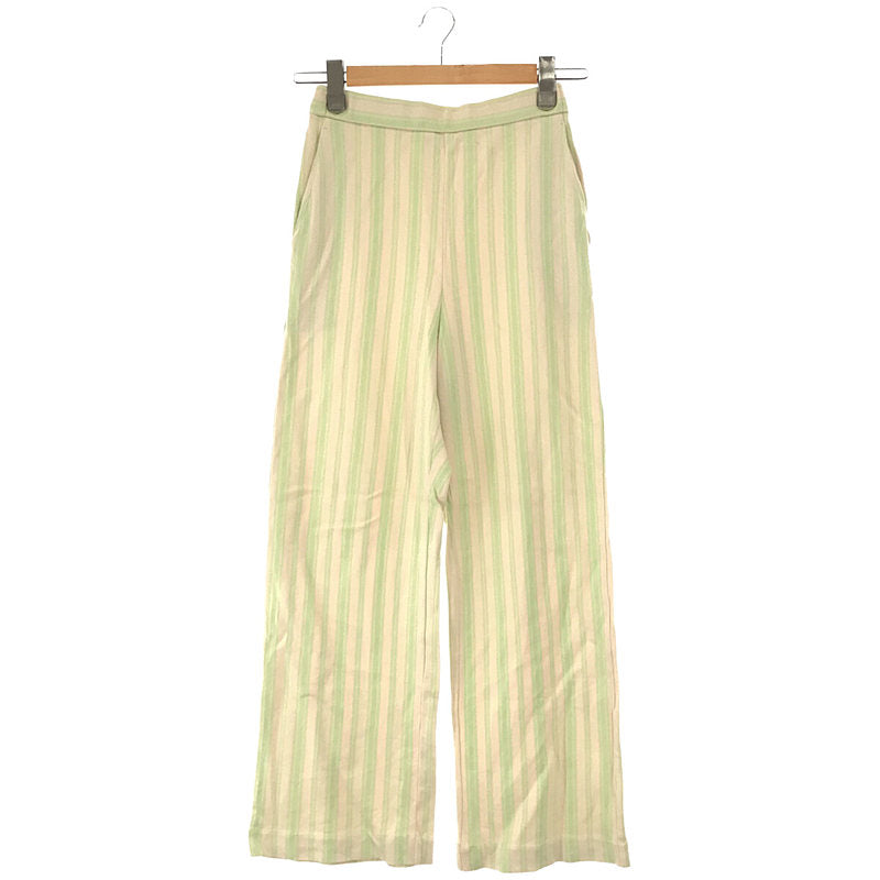 6(ROKU) / ロク | COTTON STRIPE GOME PANTS コットンストライプゴーミーパンツ light green | 38 |