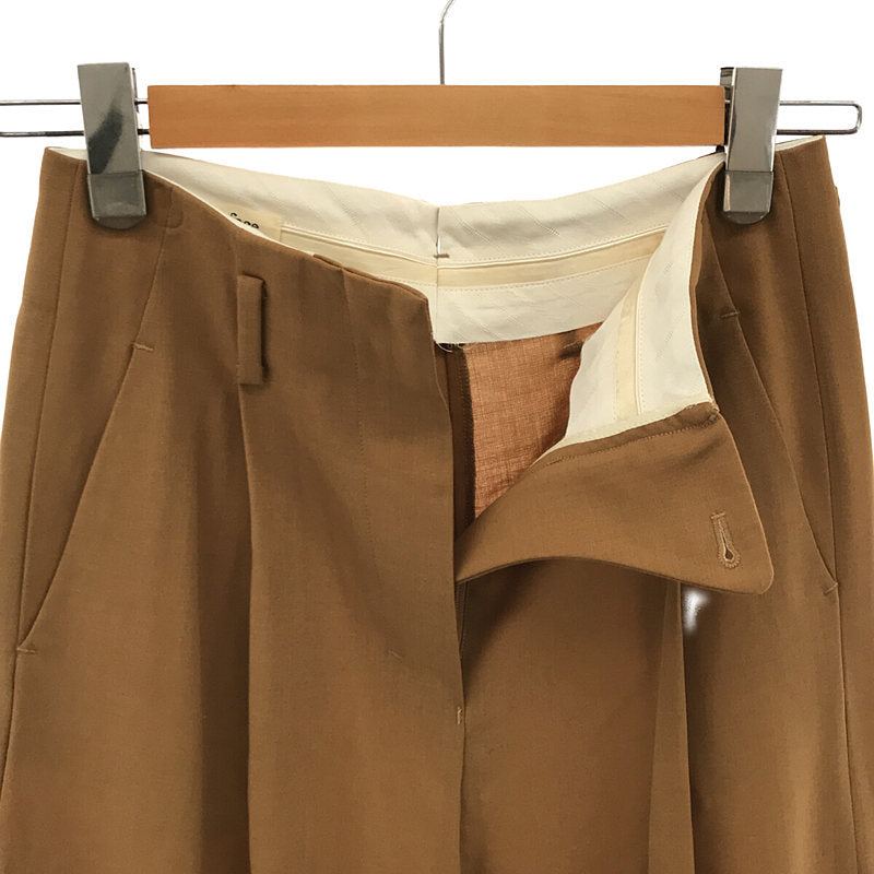 【미품】 SUPPORT SURFACE / 서포트 서페이스 | 울 1 택 와이드 팬츠 | 0 | 라이트 베이지 | 여성