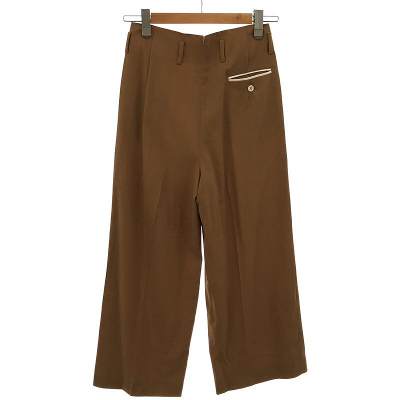 【미품】 SUPPORT SURFACE / 서포트 서페이스 | 울 1 택 와이드 팬츠 | 0 | 라이트 베이지 | 여성