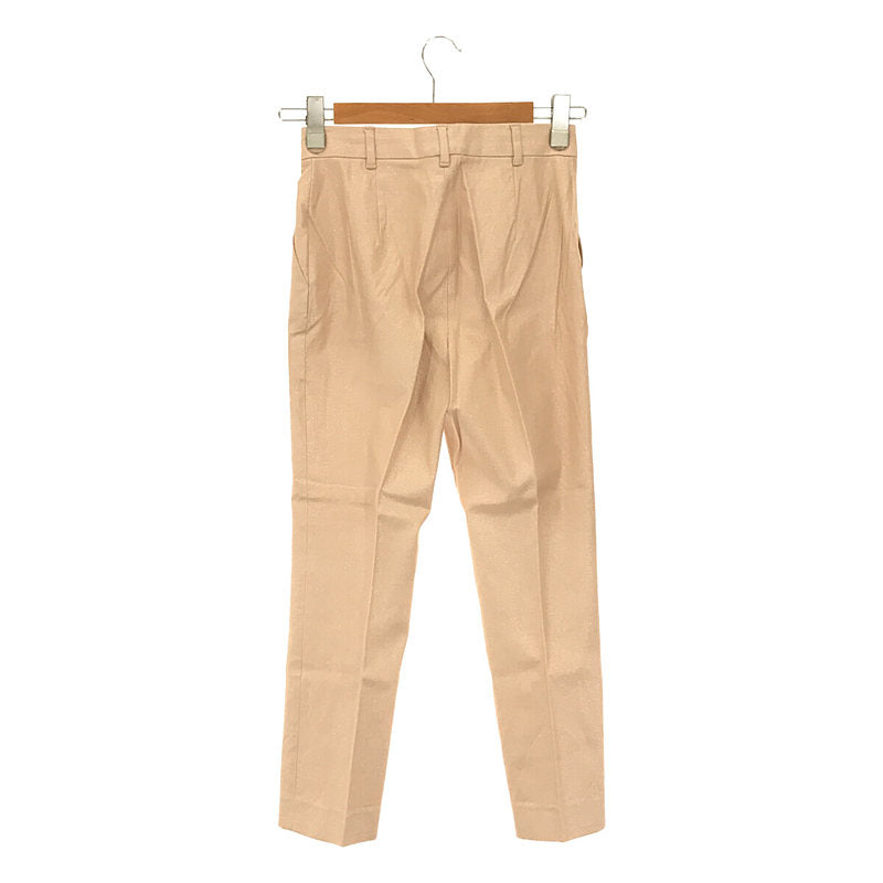 MAX MARA STUDIO / 맥스마라 스튜디오 | 코튼 스트레치 반짝이 호일 프린트 테이퍼 팬츠 | 36 | 핑크 | 여성