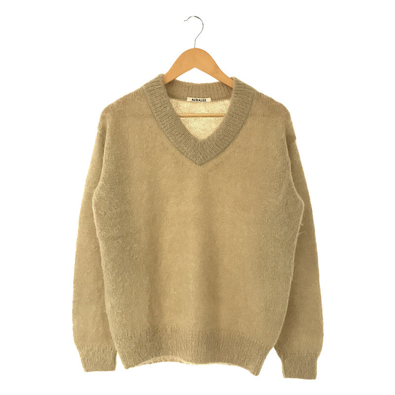 AURALEE / オーラリー | 2021AW | BRUSHED SUPER KID MOHAIR KNIT V-NECK P/O モヘヤニット  セーター | 0 |