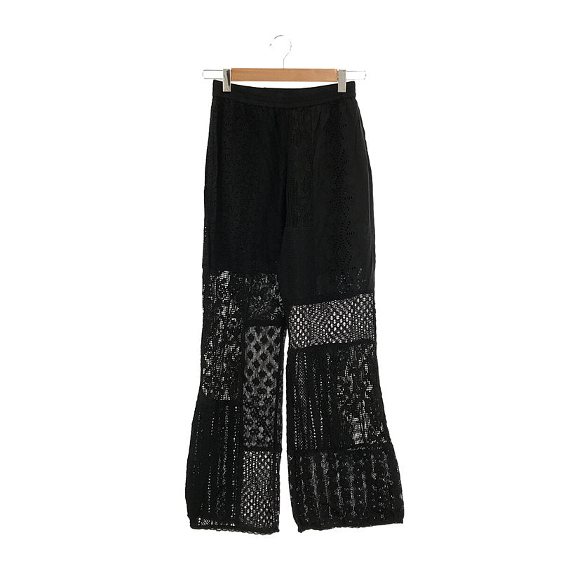 TODAYFUL / トゥデイフル | Patchwork Lace Pants パッチワークレース パンツ | 38 | ブラック | レディース