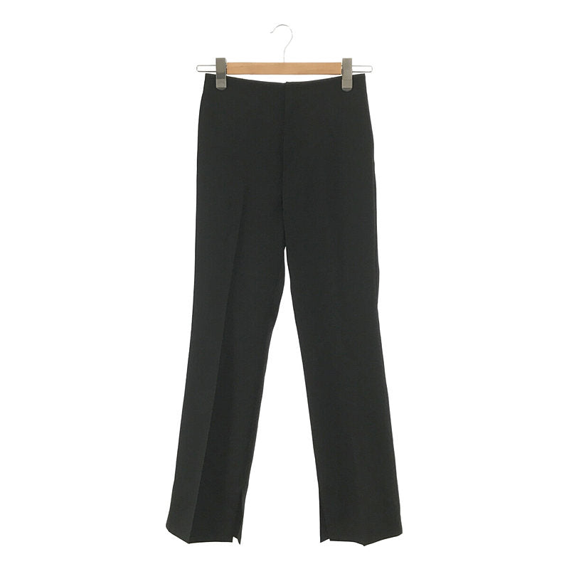 【美品】 Plage / プラージュ | 2021AW | ソモウ ウールサイド スリット センター プレス パンツ | 36 | ブラック | レディース