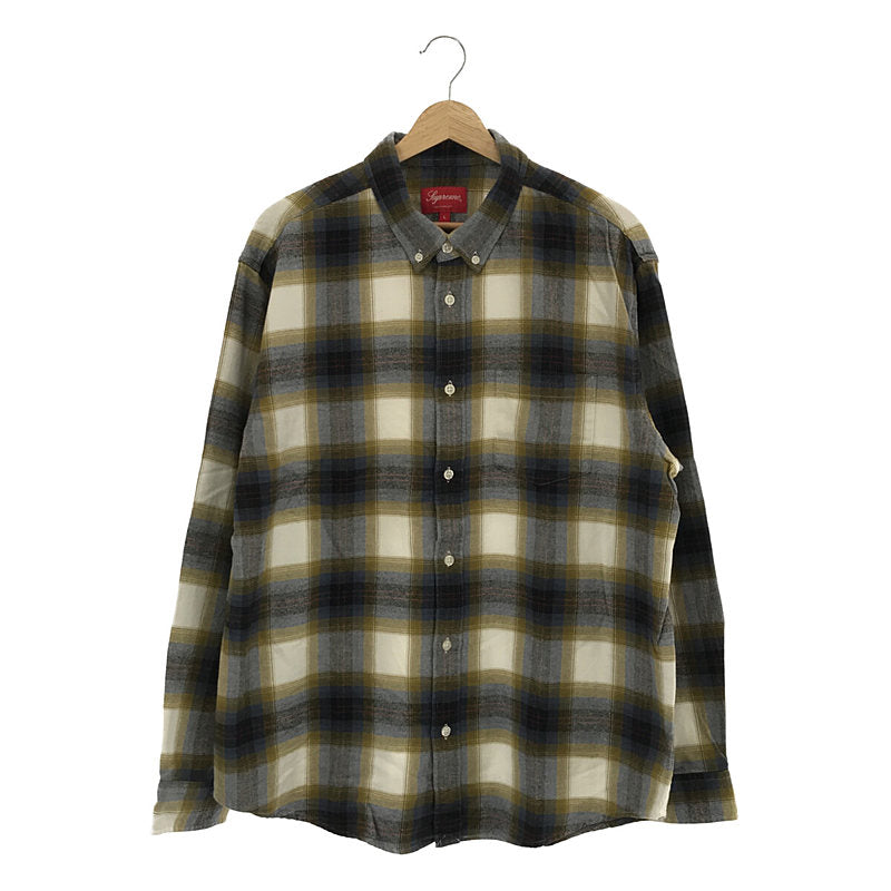 Brushed Plaid Flannel Shirt M