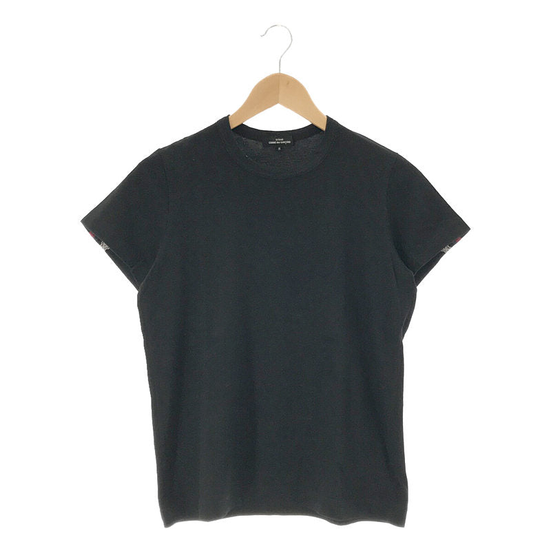 tricot COMME des GARCONS / トリココムデギャルソン | AD2015 2016SS | コットン 袖 テープ 装飾 切替  Tシャツ カットソー | S |