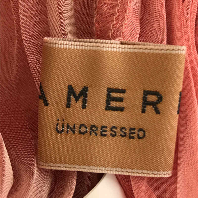 【미품】 AMERI / 아메리 | UND 2WAY SHEER CHAMBRAY SKIRT 페티코트가있는 시어 샴브레이 플리츠 롱 스커트 | S | 핑크 | 여성