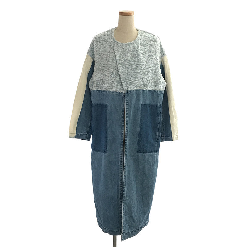 Mame Kurogouchi / マメクロゴウチ | Sakiori Denim Coat リメイク風