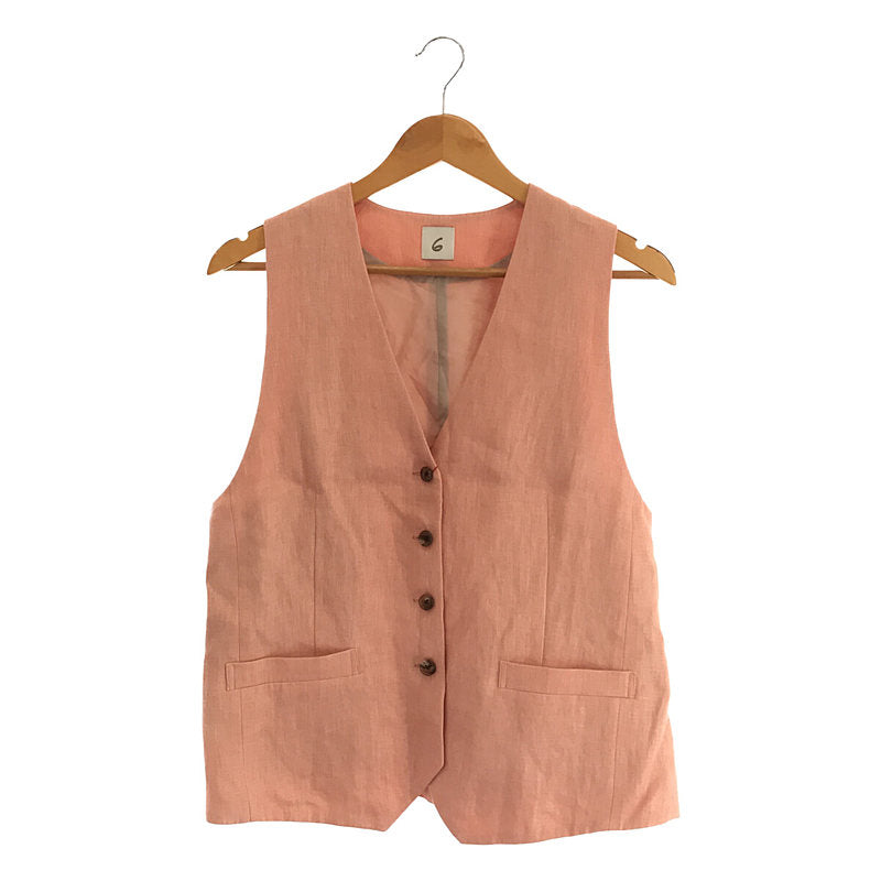 【美品】 6(ROKU) / ロク | HEMP VEST ヘンプ ベスト | FREE | ピンク | レディース