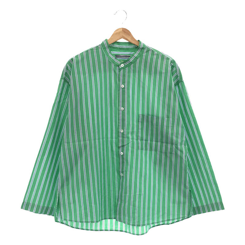 Cristaseya / クリスタセヤ | Striped Cotton Mao Shirt マオシャツ | M |