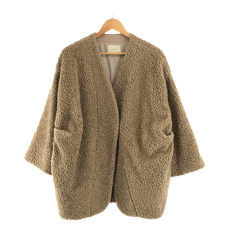 argue Italy fur pile boa coat/sugerwhite