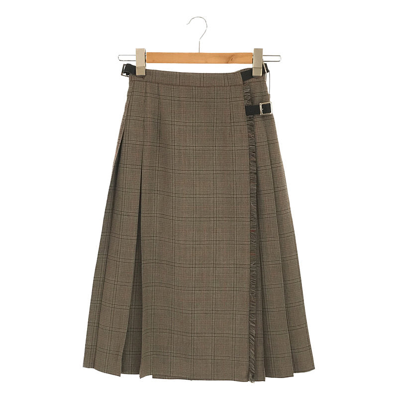 LENO / リノ | WOOL CHECK WRAP SKIRT ウール チェック プリーツ 