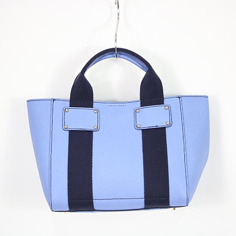 【미품】 TOPKAPI / 톱카피 | 핸드백 | 라이트 블루 × 네이비 | 여성
