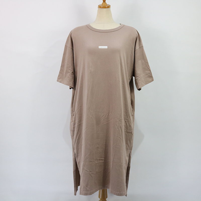 Americana / 아메리카나 | 박스 로고 컷 톱 원피스 | 베이지 | 여성