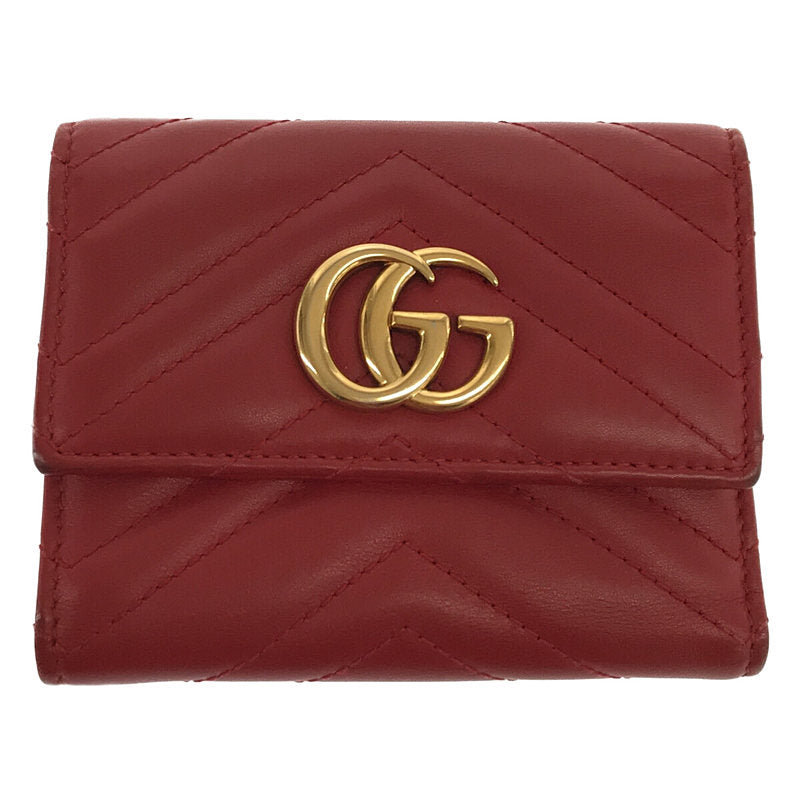 GUCCI / グッチ | GG マーモント レザー ウォレット 三つ折り 財布 | - |