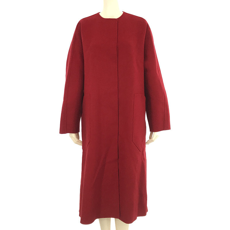 WOOL CASHMERE NO COLLAR COAT