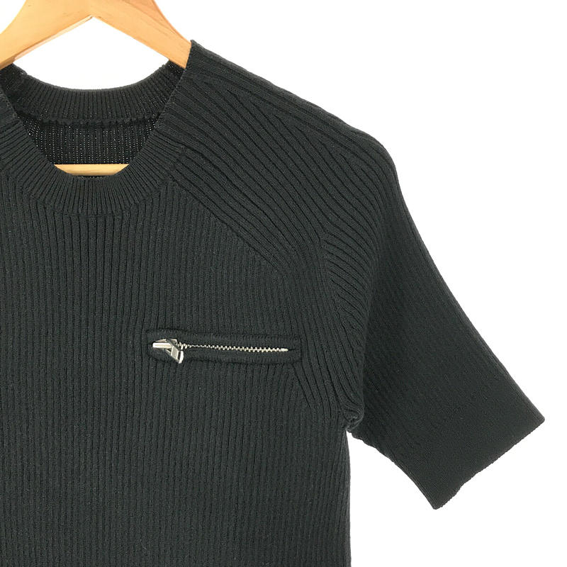 sacai / 사카이 | 2016 | 이너 부착 백 슬릿 리브 니트 | 2 | 블랙 | 여성