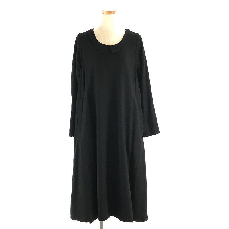 CASEY VIDALENC / ケーシーヴィダレンク | ウール 丸襟 ロング ドレス ワンピース | XS | ブラック | レディース