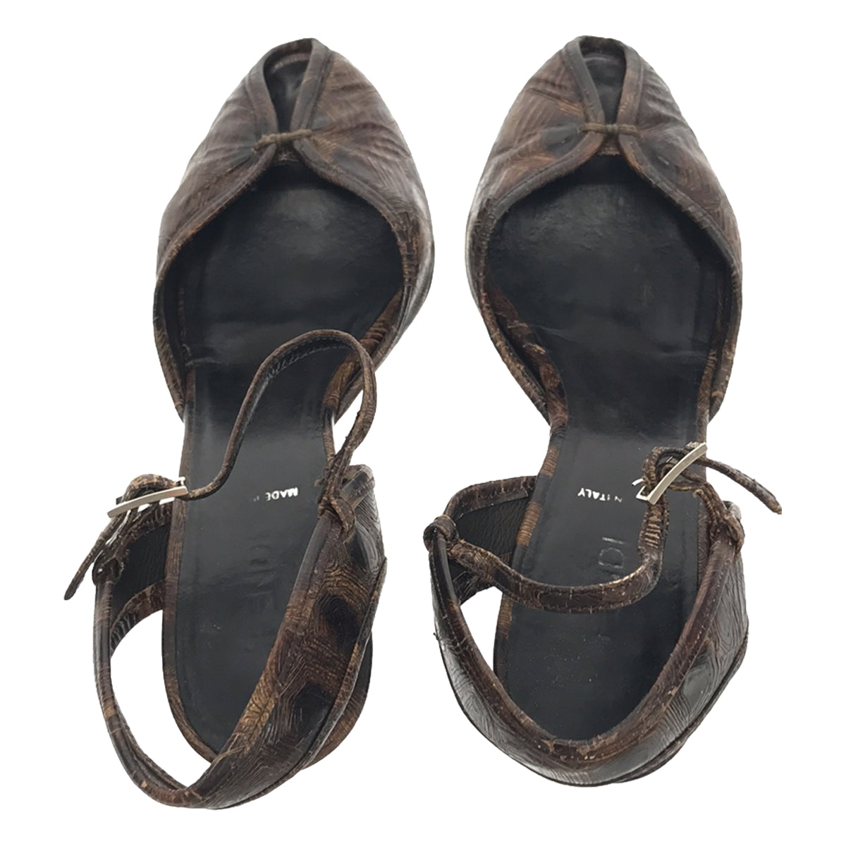 FENDI / 펜디 | 스트랩 오픈 투 샌들 | 35 1/2 | 브라운 | 여성