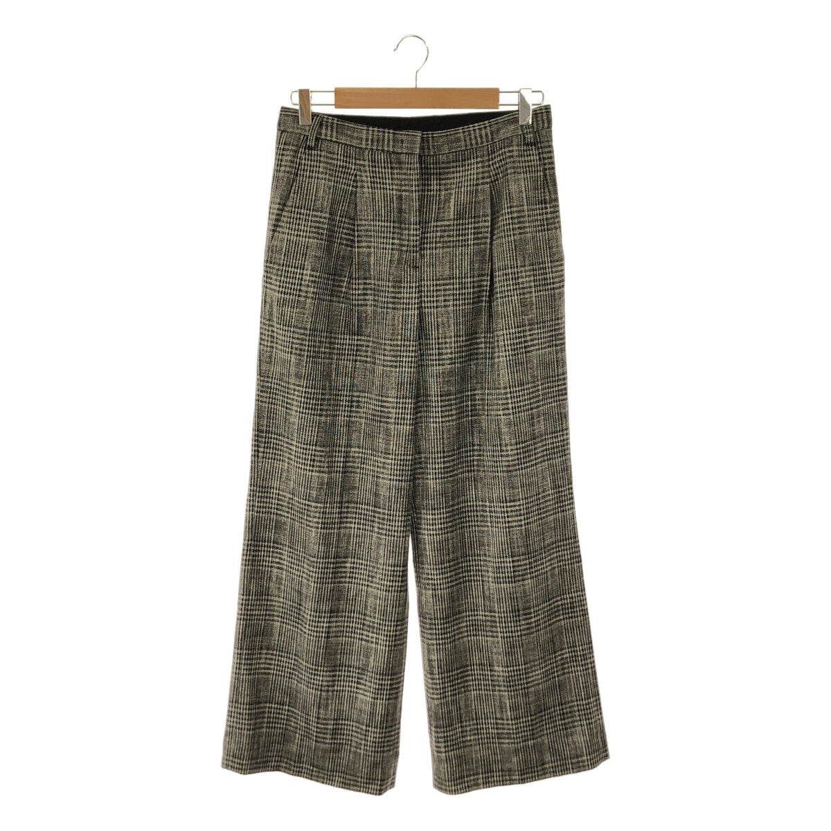 ASPESI / 아스페지 | 레이온 혼합 체크 슬랙스 | 40 | 회색 | 여성