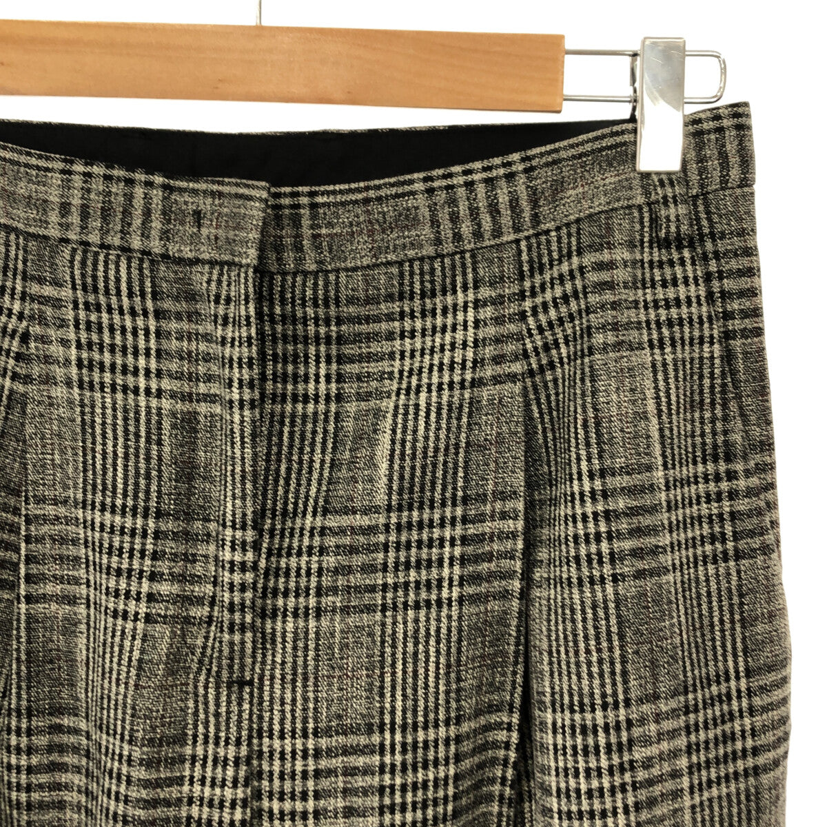 ASPESI / 아스페지 | 레이온 혼합 체크 슬랙스 | 40 | 회색 | 여성