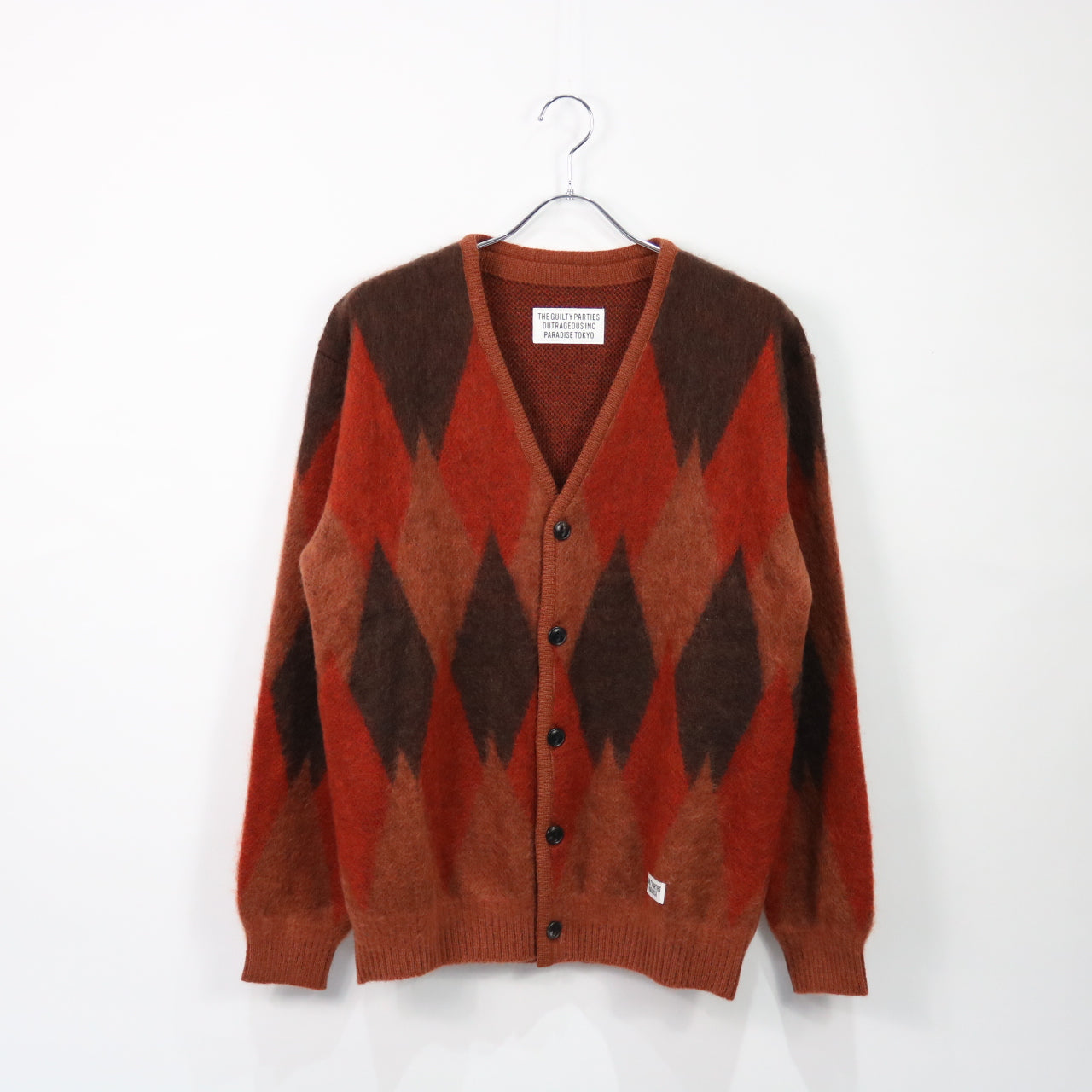 DIAMOND MOHAIR CARDIGAN アーガイル カーディガン-