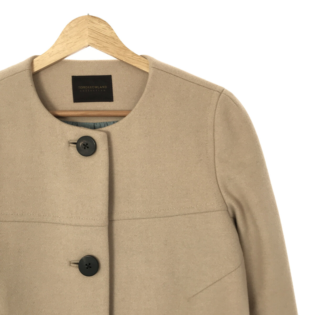 TOMORROWLAND 系列 |羊毛麥爾登呢無領夾克 | 38 |米色 |女性的