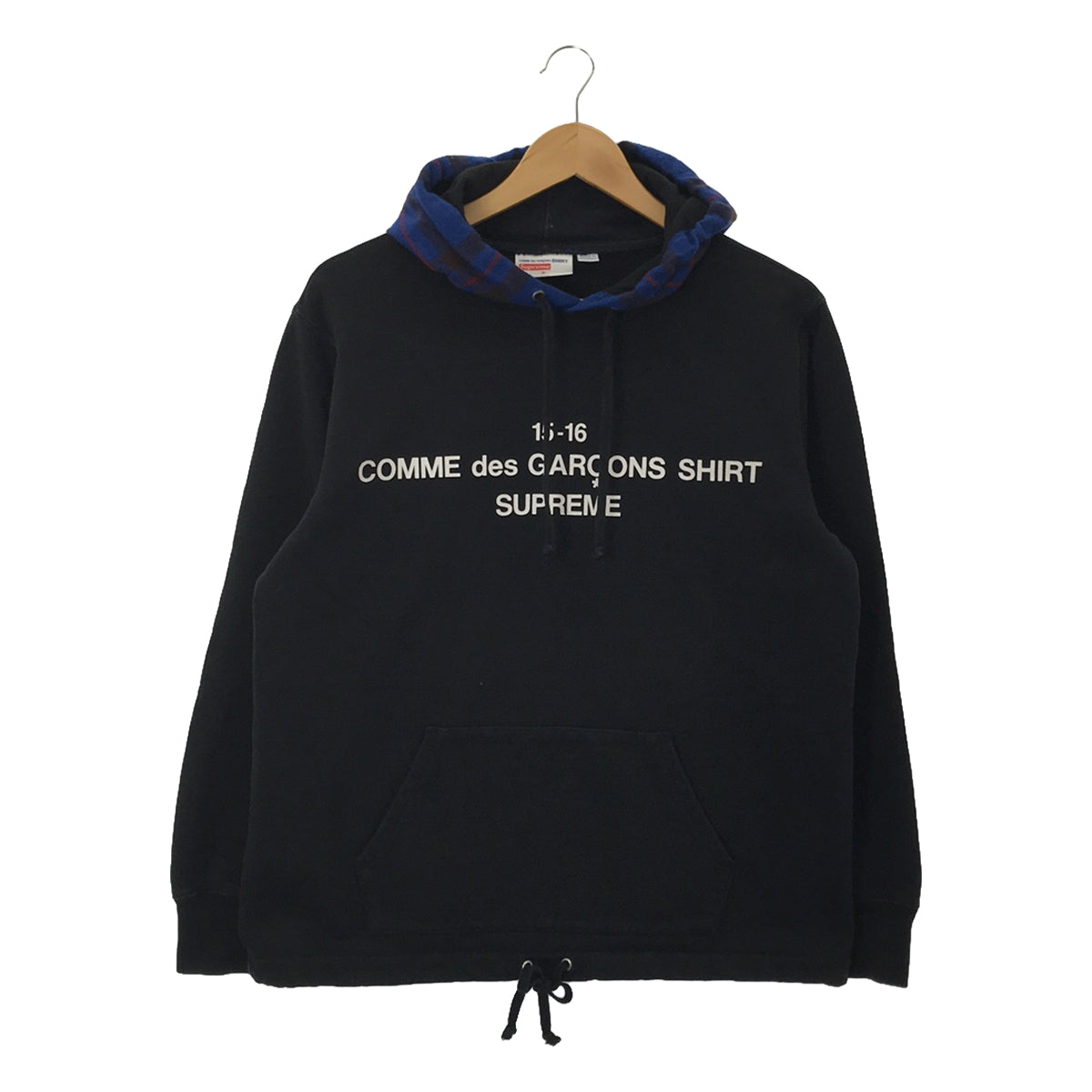 COMME des GARCONS SHIRT / コムデギャルソンシャツ | × Supreme / シュプリーム Hooded  Sweatshirt / チェック切替 ロゴ スウェット パーカー | S | メンズ
