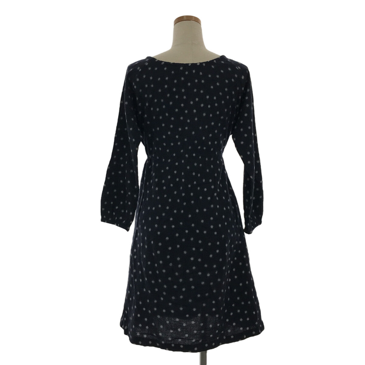 Umii 908 / 바다 908 | 울 도트 드로우 스트링 원피스 | 2 | 네이비 | 여성