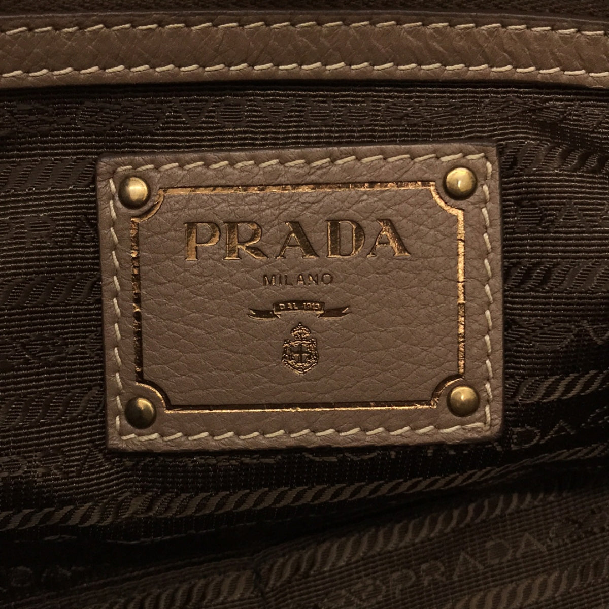 PRADA / 프라다 | 가죽 2way 어깨 토트 백 | 베이지 | 여성