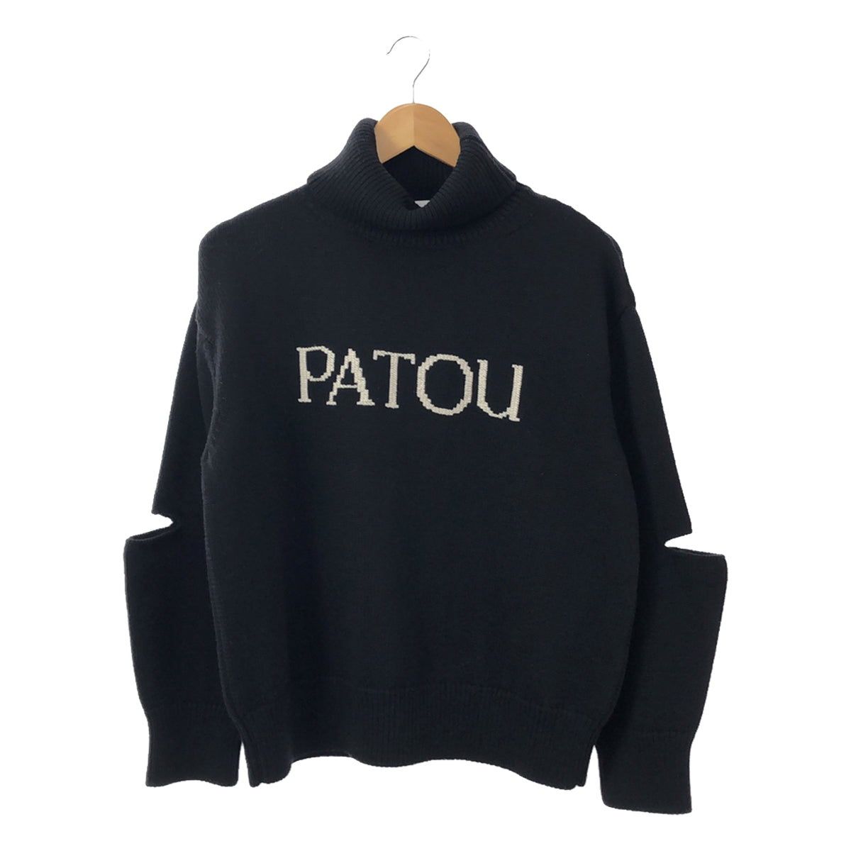 PATOU / パトゥ | カットアウト ロゴ タートルネックニット | S 