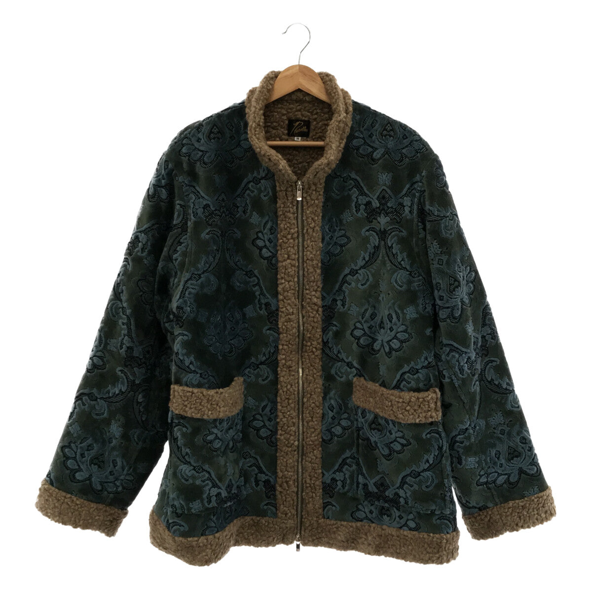 Needles / ニードルス | 2022AW | Zipped Tibetan Jacket Damask Velvet Jq ダマスクジャガード  チベタン ジャケット | M |