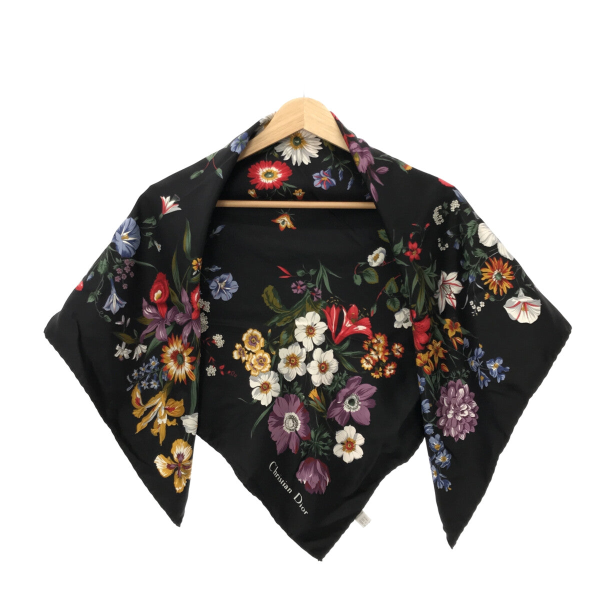 Christian Dior / クリスチャンディオール | イタリア製 花柄 フラワー プリント シルク スカーフ |
