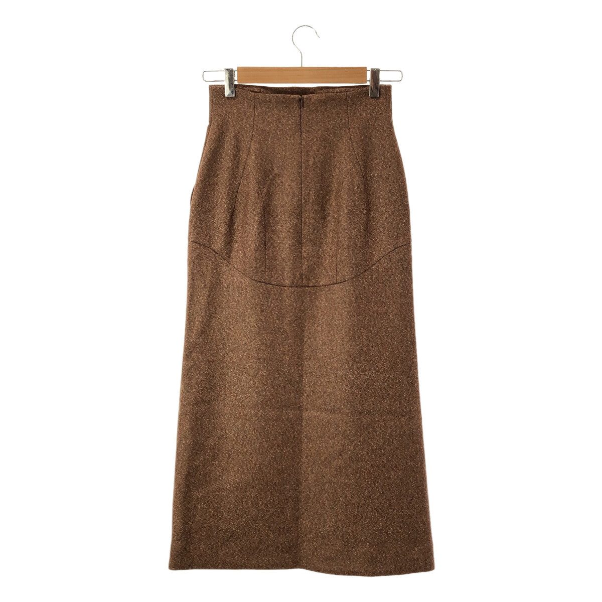 【신품】 Mame Kurogouchi / 마메쿠로고우치 | 2022AW | Melange Flannel Skirt 플란넬 스커트 | 1 | 브라운 | 여성