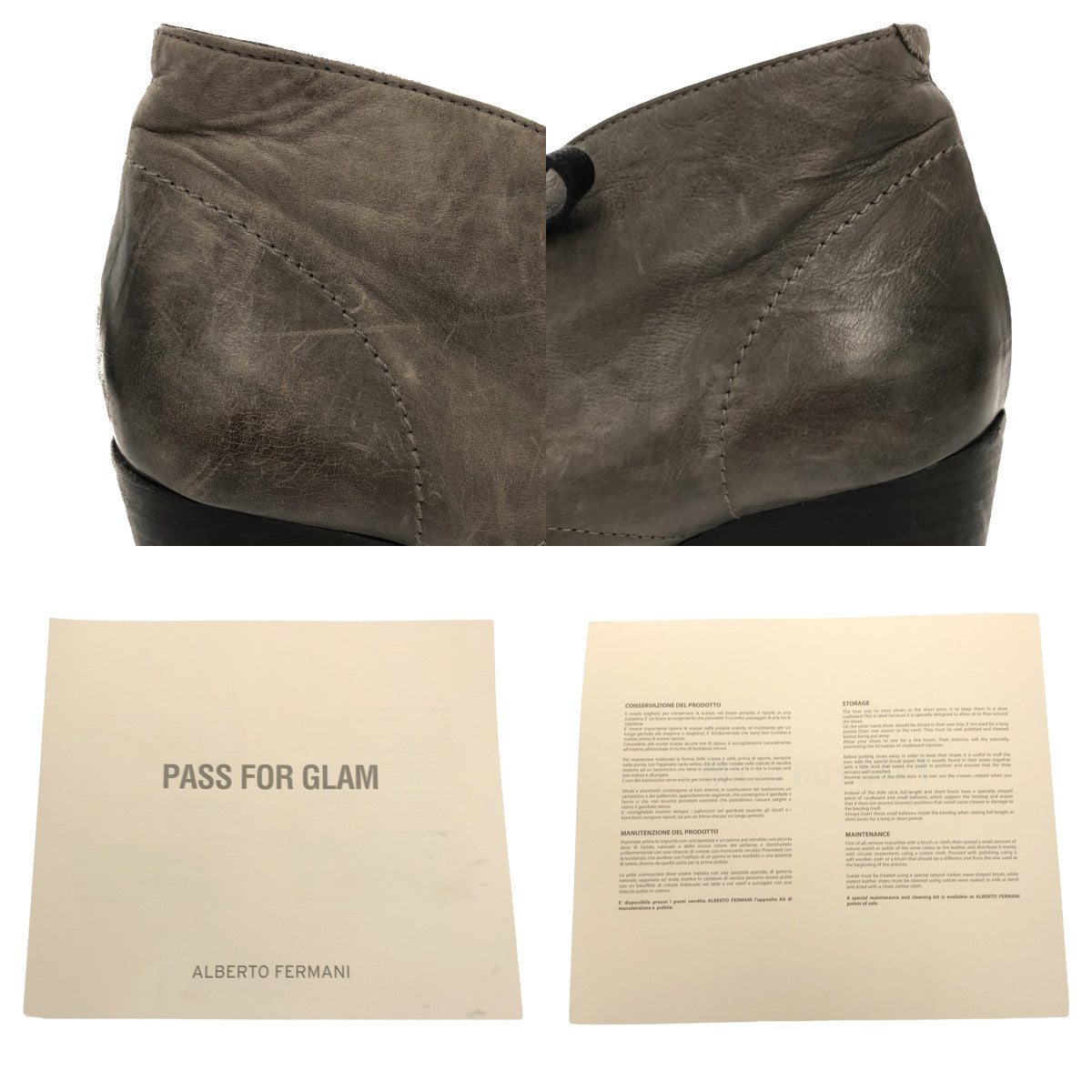 ALBERTO FERMANI / 알베르토 페르마니 | 가죽 짧은 부츠 부티 | 37 | 회색 | 여성