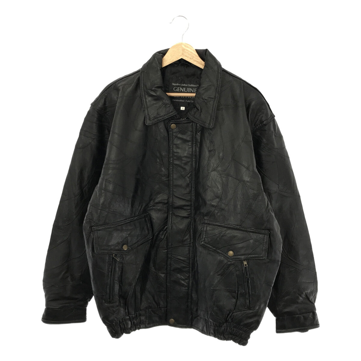 VINTAGE / ヴィンテージ古着 | Napoline Leather OutFitters パッチワーク風 レザージャケット | XL |  ブラック | メンズ