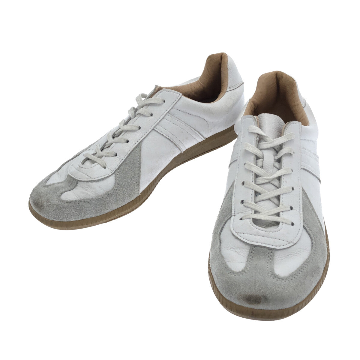 Real Works / Real Works | / 42500 GERMAN TRAINER / REPRODUCTED EDITION MODELL German Trainer Leather Sneakers | 40 | White | Men's