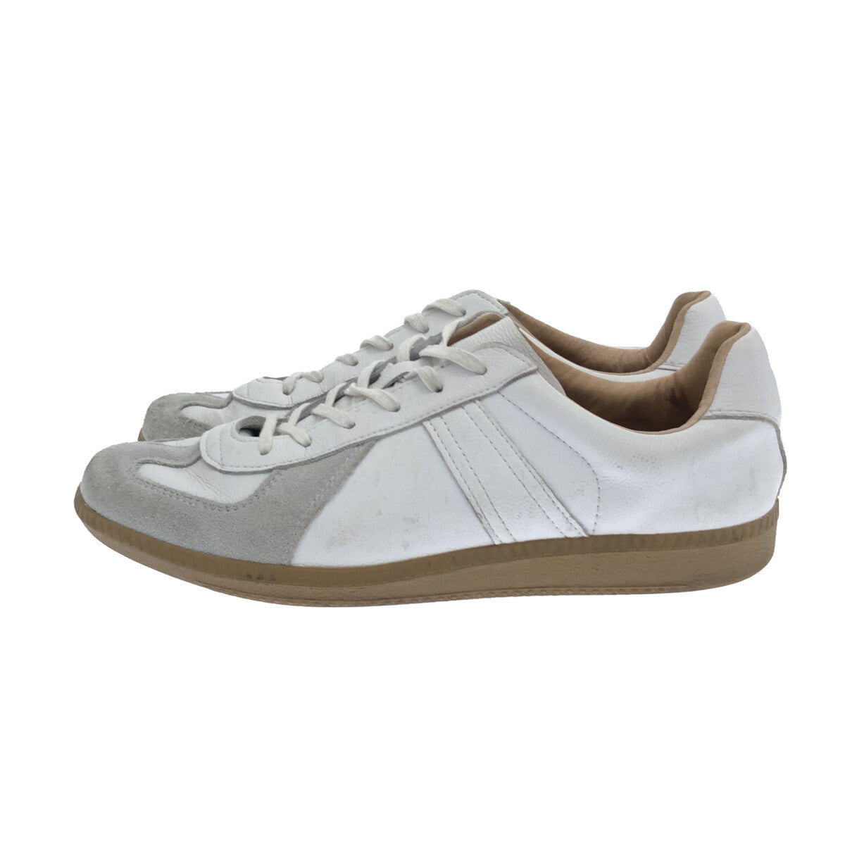 Real Works / Real Works | / 42500 GERMAN TRAINER / REPRODUCTED EDITION MODELL German Trainer Leather Sneakers | 40 | White | Men's