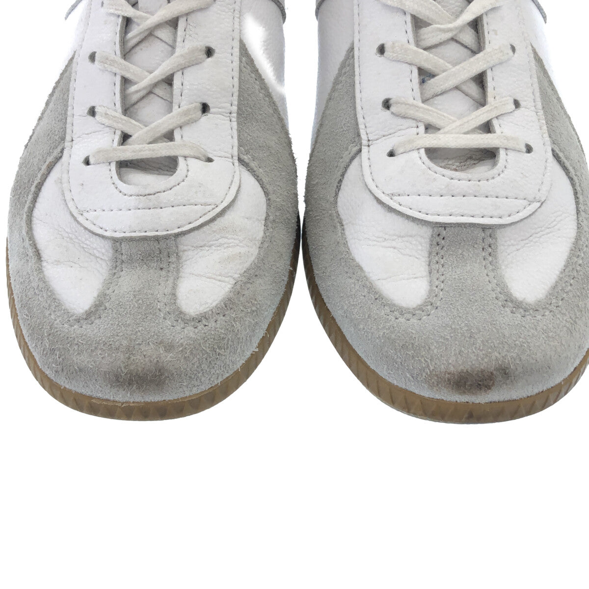 Real Works / Real Works | / 42500 GERMAN TRAINER / REPRODUCTED EDITION MODELL German Trainer Leather Sneakers | 40 | White | Men's