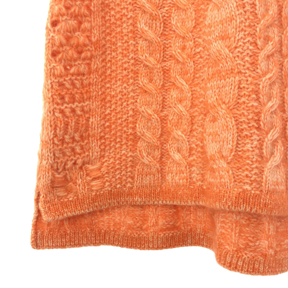 【신품】 Mame Kurogouchi / 마메쿠로고우치 | 2021AW | Multi-Pattern Cable Sleeveless Knitted Vest 니트 베스트 | 2 | 오렌지 | 여성